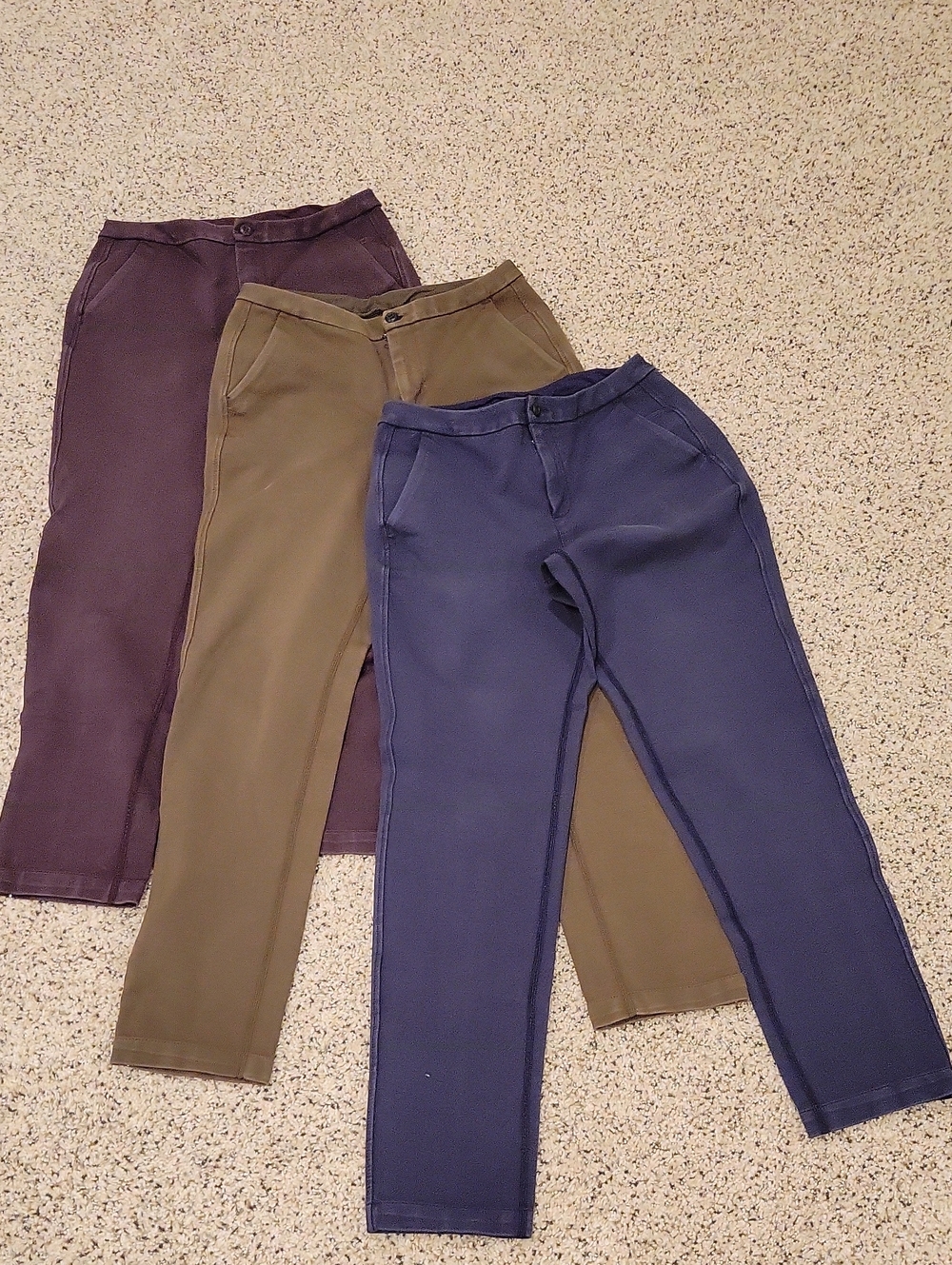 Lululemon City Trek Trousers Pants Green Deep Marron Navy Blue Size 4 Small